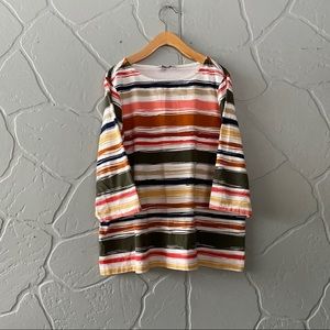 CJ Banks Horizontal Multicolored Striped Top
